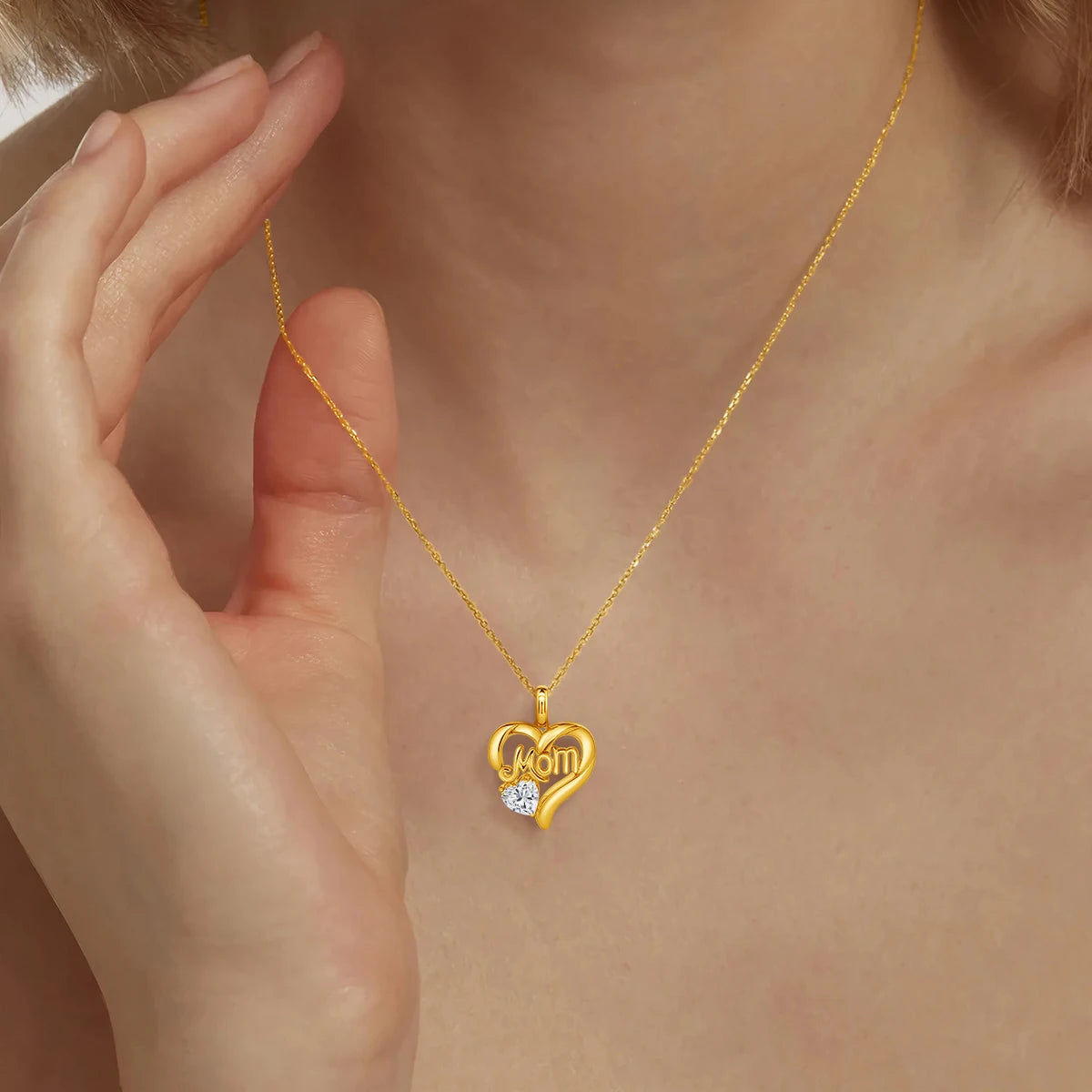 14k Gold "Mom" Necklace