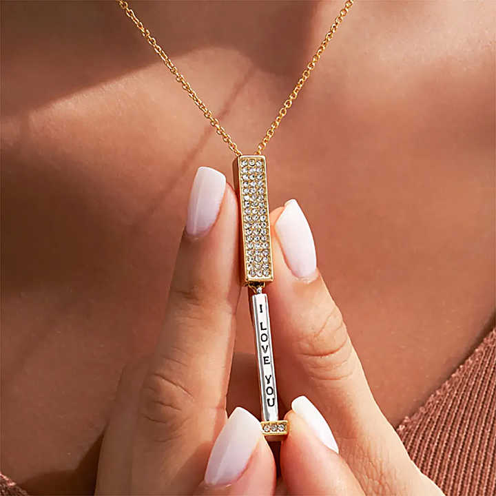 "To My Soulmate" I Love You Pillar Necklace Gift Box