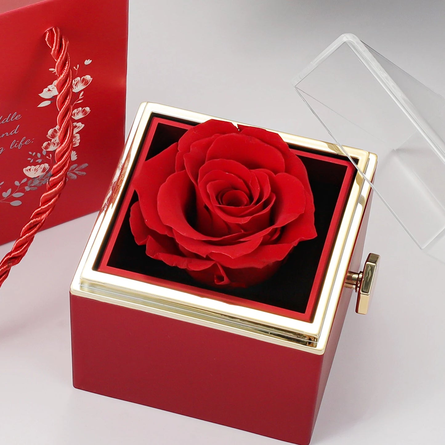 Heart Pendant Necklace Eternal Rose Gift Box
