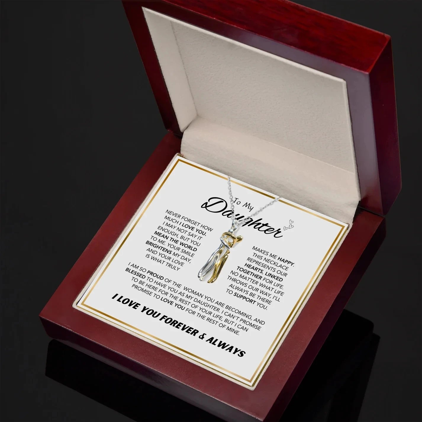 "To My Daughter" Everlasting Hug Necklace Gift Box