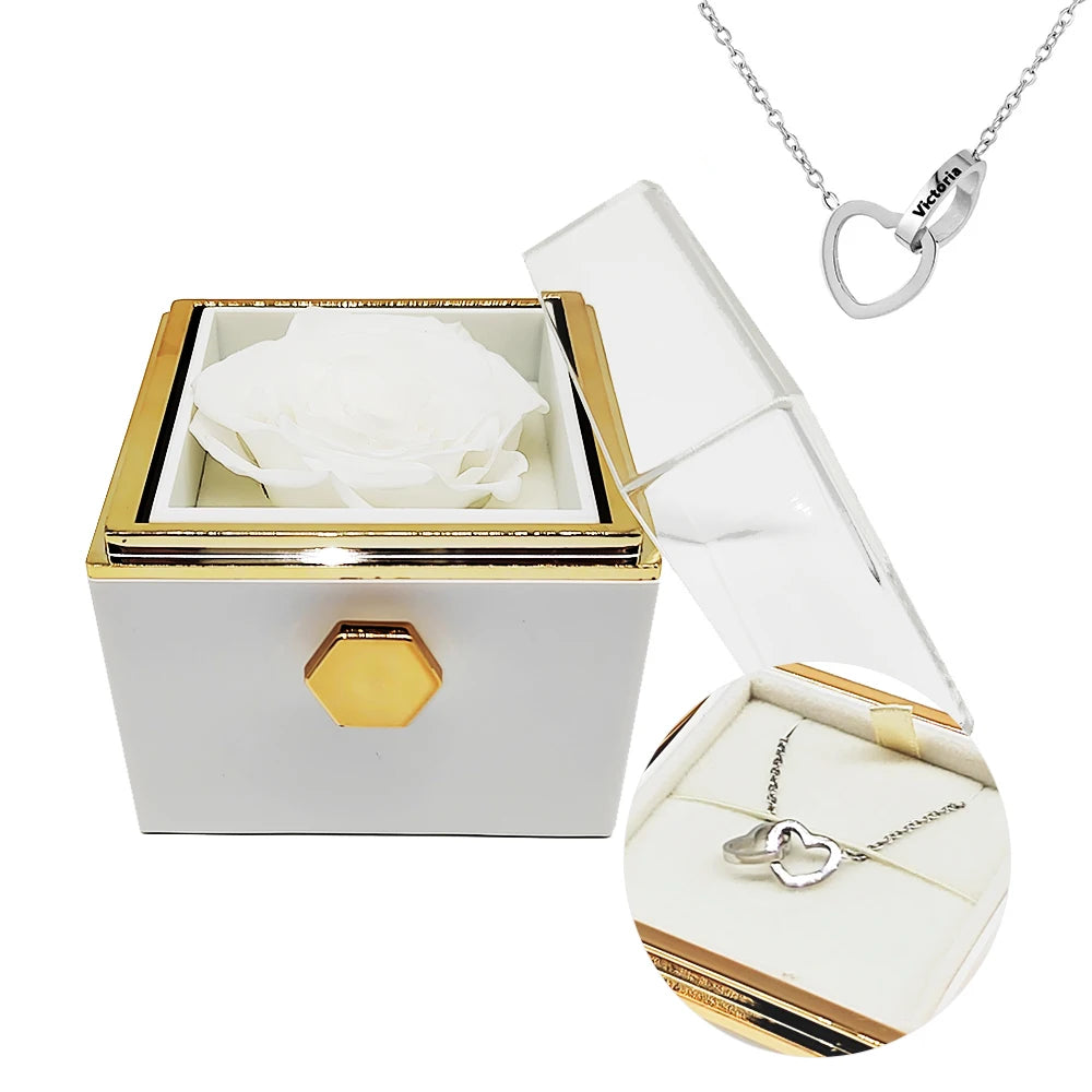 Interlocking Hearts Necklace & Eternal Rose