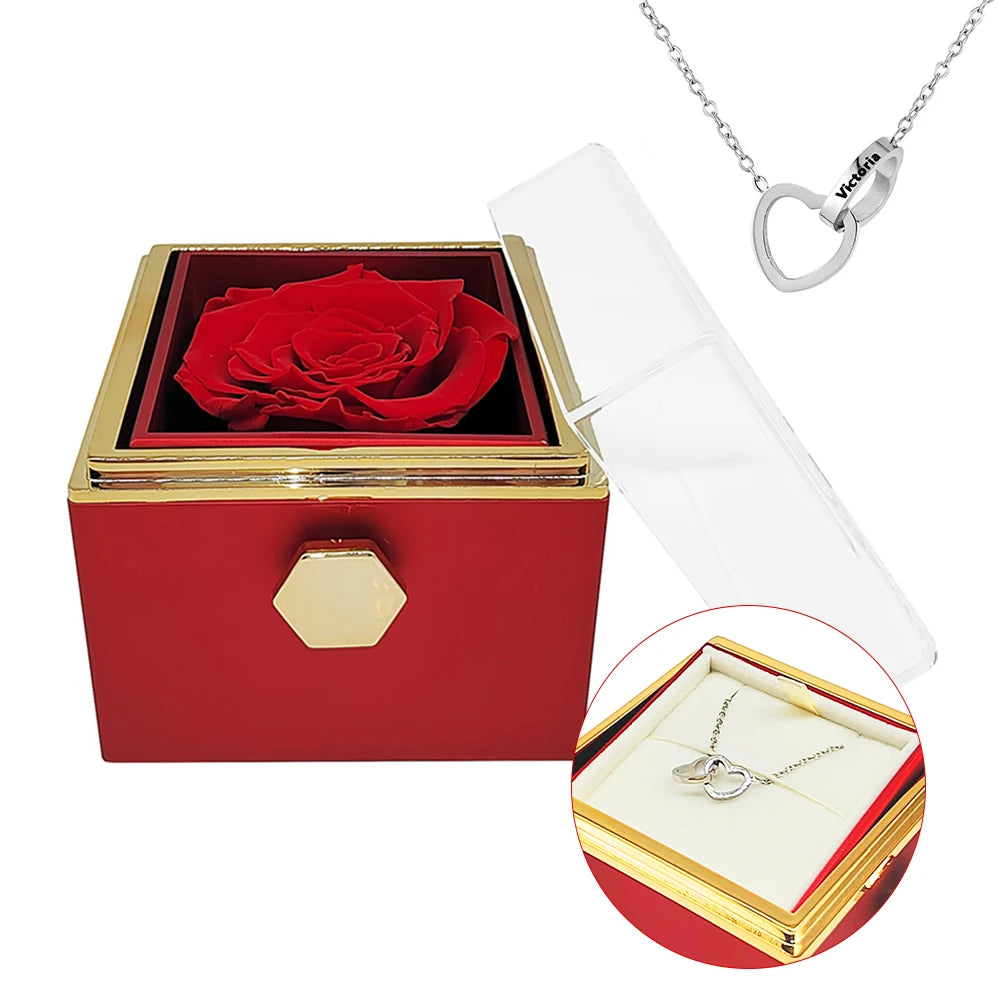 Interlocking Hearts Necklace & Eternal Rose