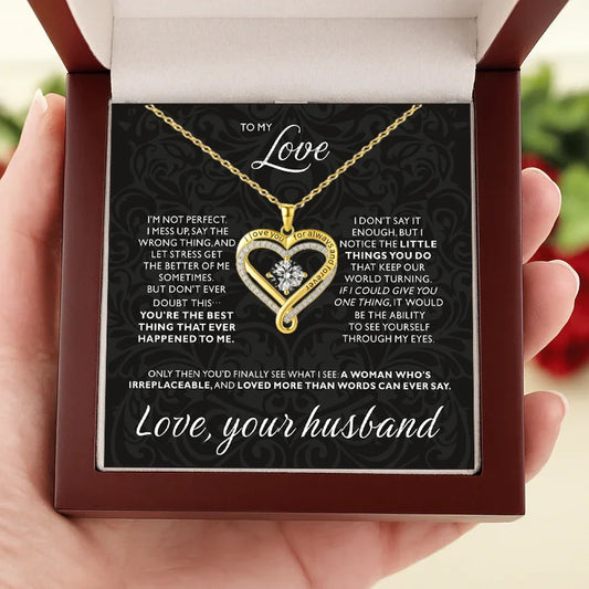 "To My Love" Love You Forever & Always Heart Necklace