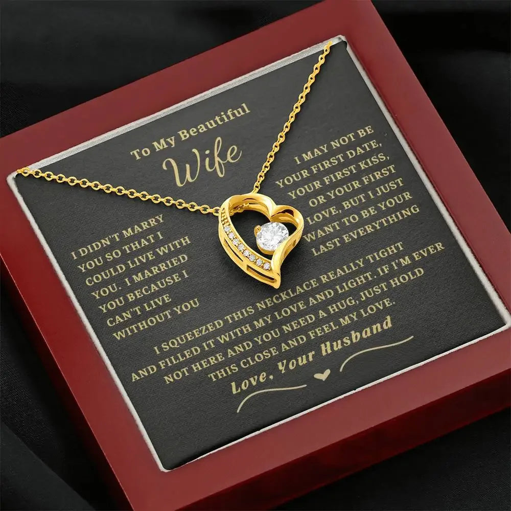 "To My Beautiful Wife" LED Gift Box & Necklace