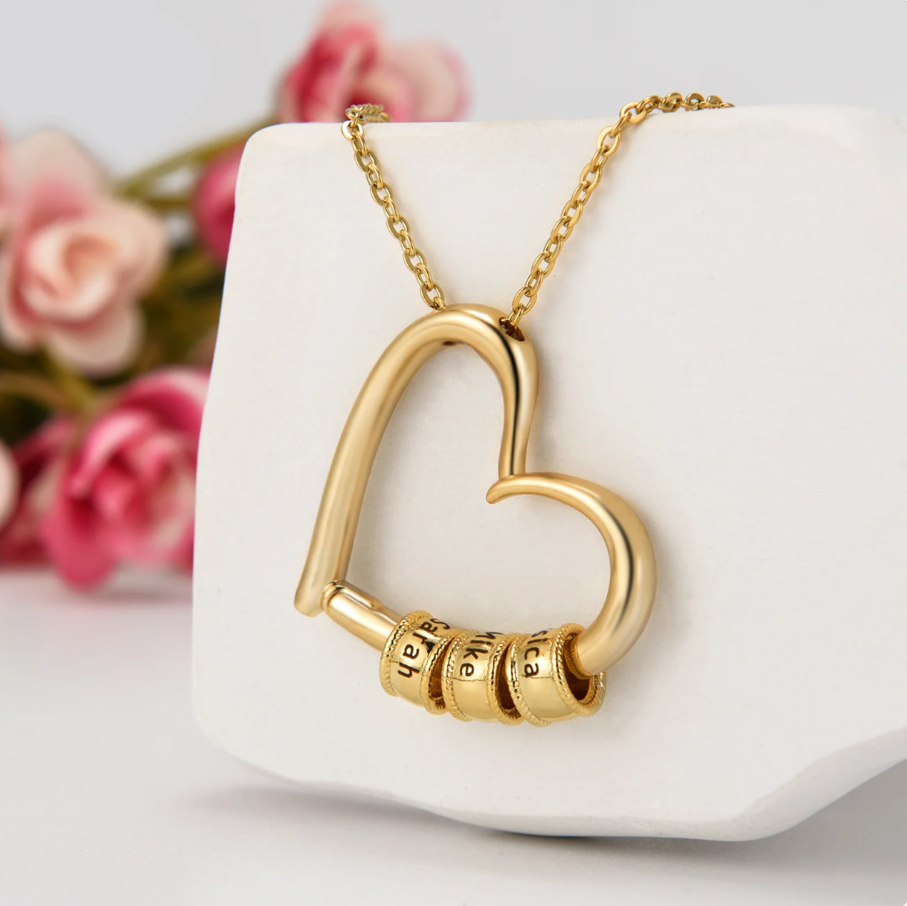 "Best Mom In The World" - Engraved Heart Pendant With Gift Box