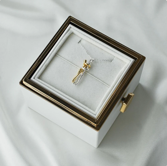 Ever Lasting Hug Necklace With Eternal Rose Box
