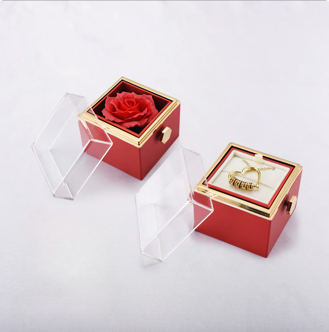 Heart Pendant Necklace Eternal Rose Gift Box