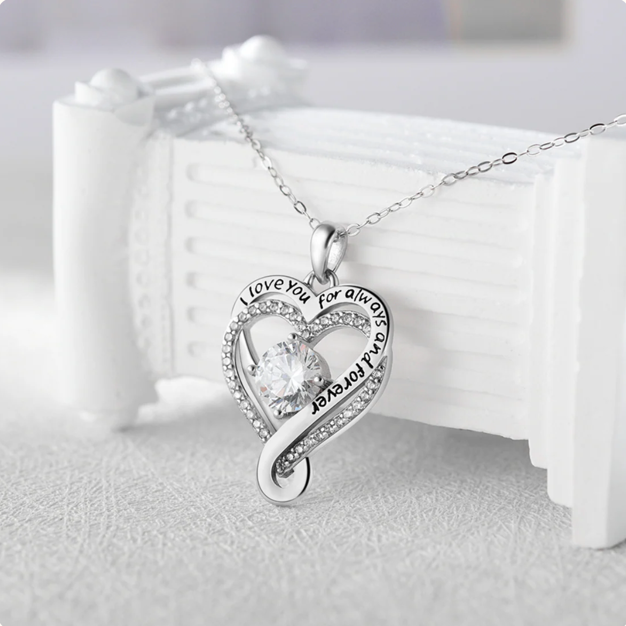 "To My Love" Love You Forever & Always Heart Necklace