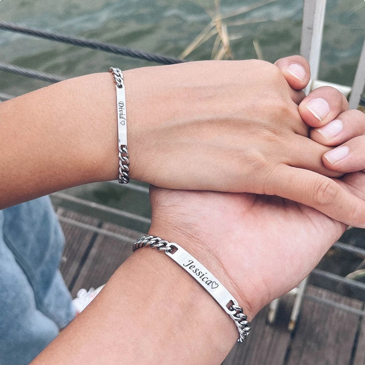 Personalized Bracelets With Eternal Roses Gift Set