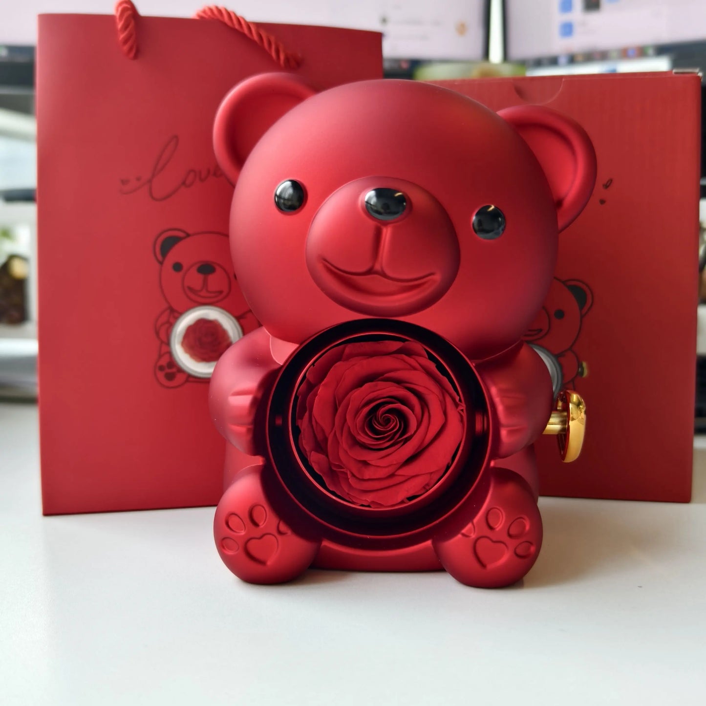 "Love Teddy" Gift Bear With Custom Text Engraved Necklace