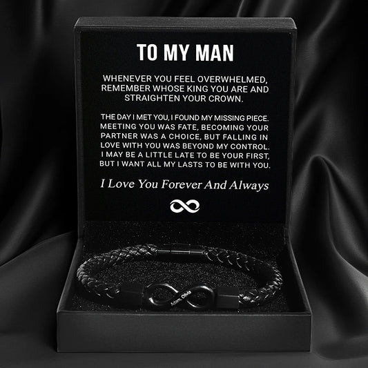"To My Man" Infinity Bracelet Gift Box