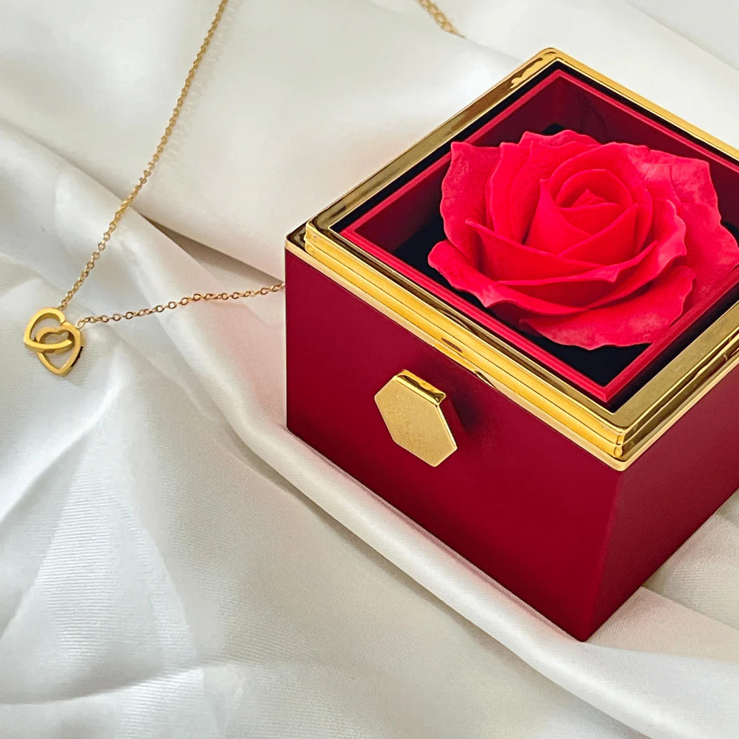 Interlocking Hearts Necklace - Eternal Rose