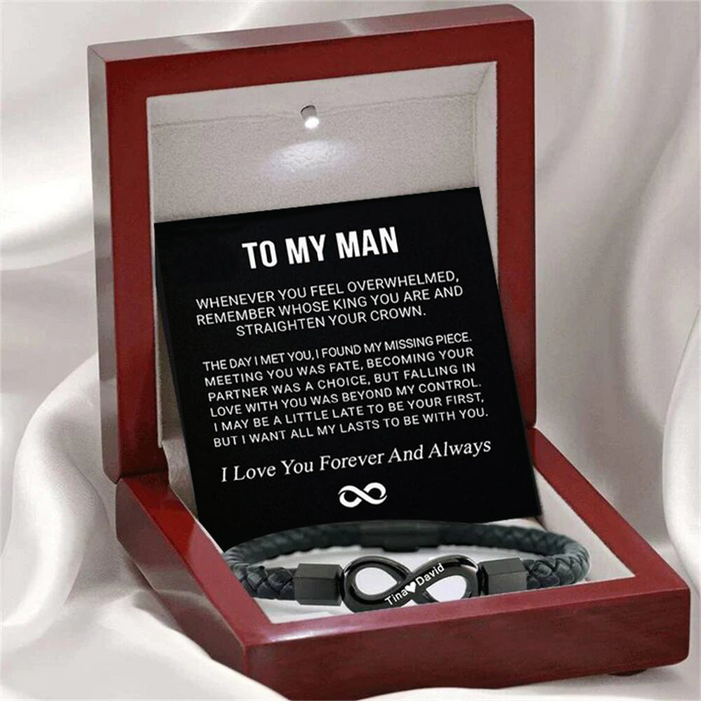 "To My Man" Infinity Bracelet Gift Box