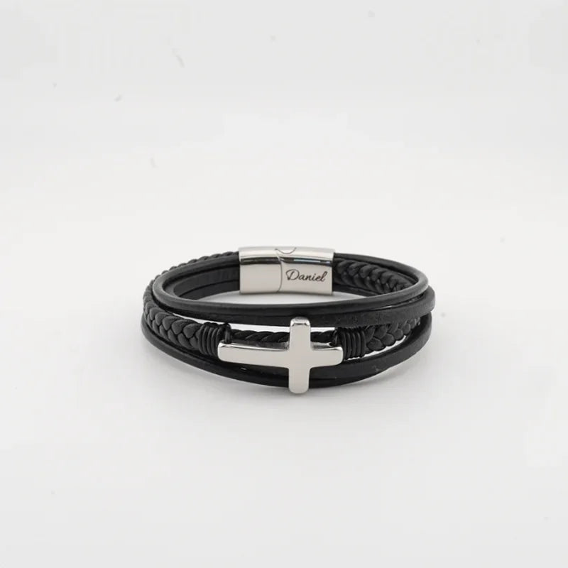 "To My Grandson" Bracelet With Custom Name Engraving