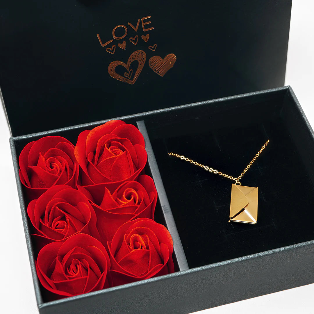Love Letter Necklace - Eternal Roses Gift Set