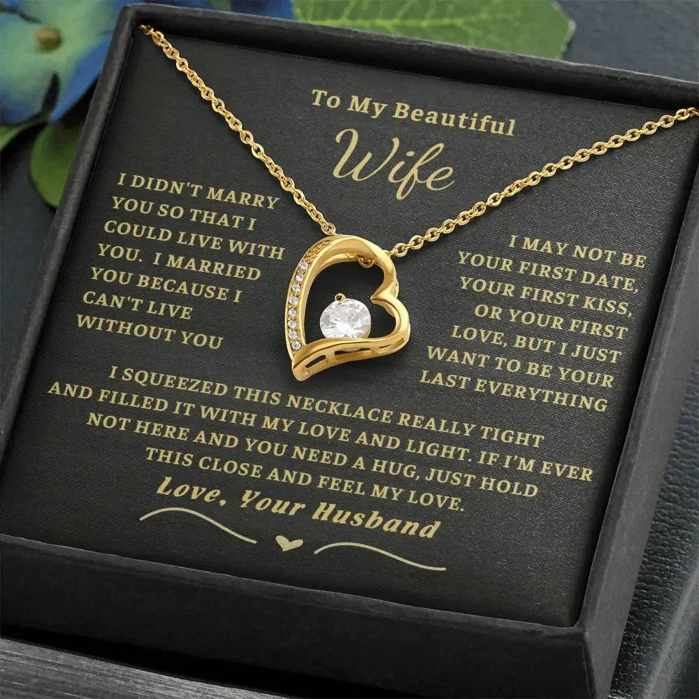 "To My Beautiful Wife" LED Gift Box & Necklace