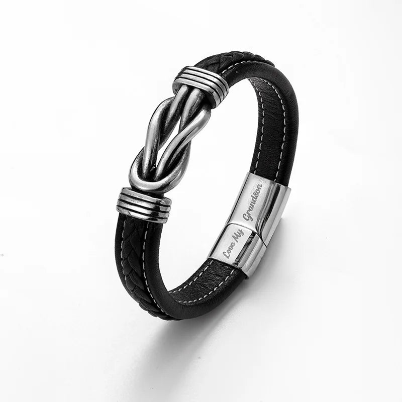 "To My Son" Infinity Knot Bracelet With Engraved Name