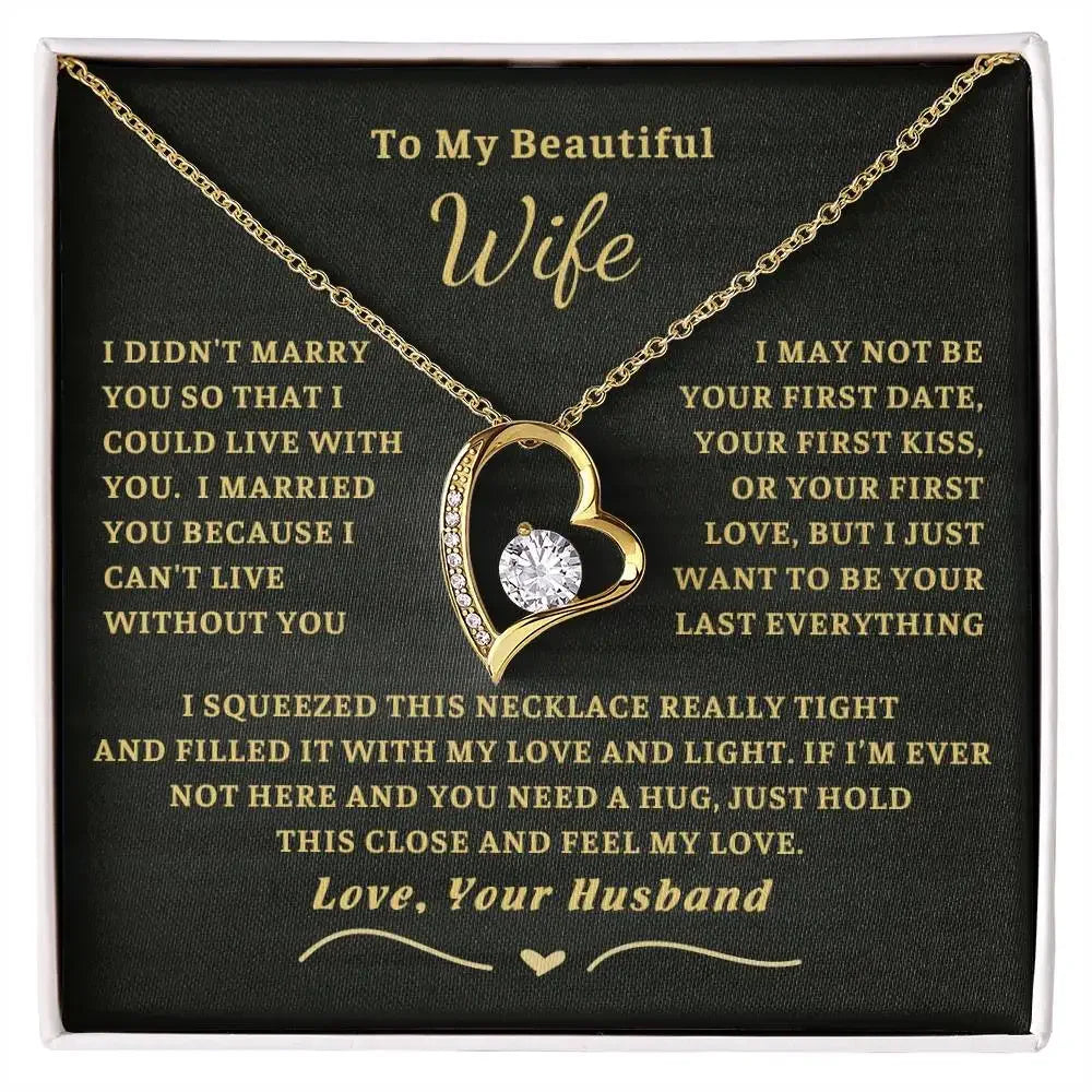 "To My Beautiful Wife" LED Gift Box & Necklace
