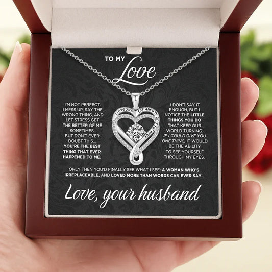 "To My Love" Love You Forever & Always Heart Necklace