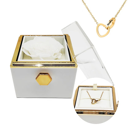 Interlocking Hearts Necklace & Eternal Rose