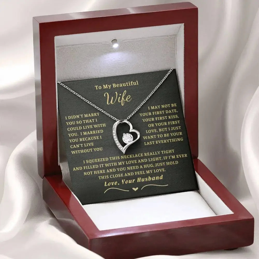 "To My Beautiful Wife" LED Gift Box & Necklace