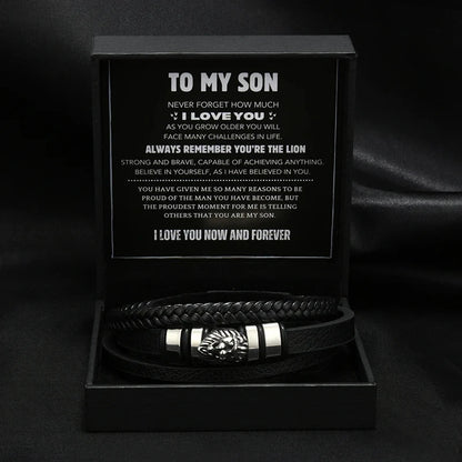"To My Son" Lions Head Bracelet