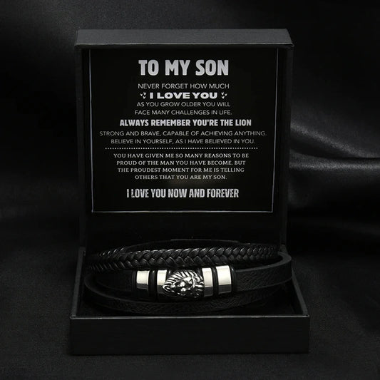 "To My Son" Lions Head Bracelet
