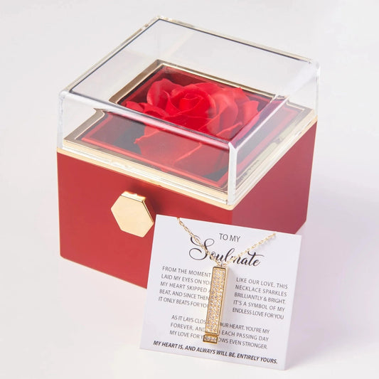 "To My Soulmate" I Love You Pillar Necklace Gift Box