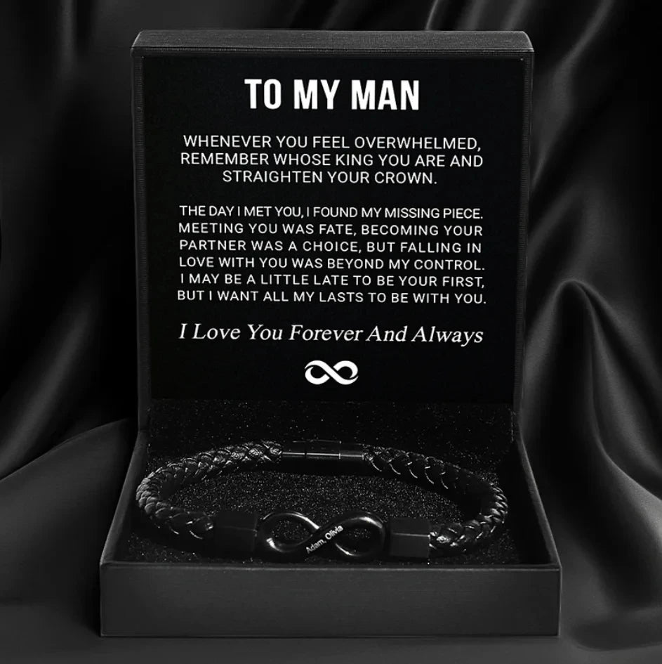 "To My Man" Infinity Bracelet Gift Box