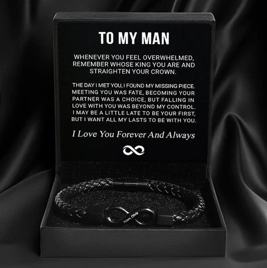 "To My Man" Infinity Bracelet Gift Box