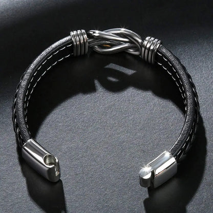 "To My Son" Infinity Knot Bracelet With Engraved Name