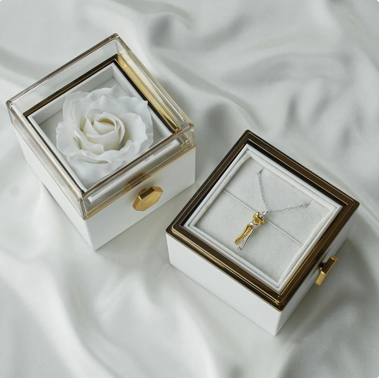 Ever Lasting Hug Necklace With Eternal Rose Box