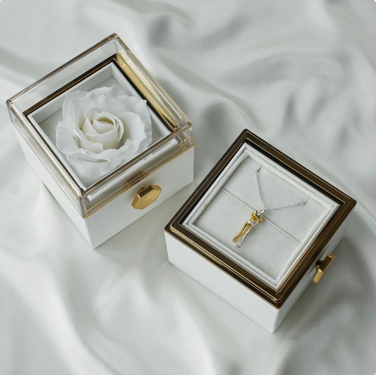 Ever Lasting Hug Necklace With Eternal Rose Box