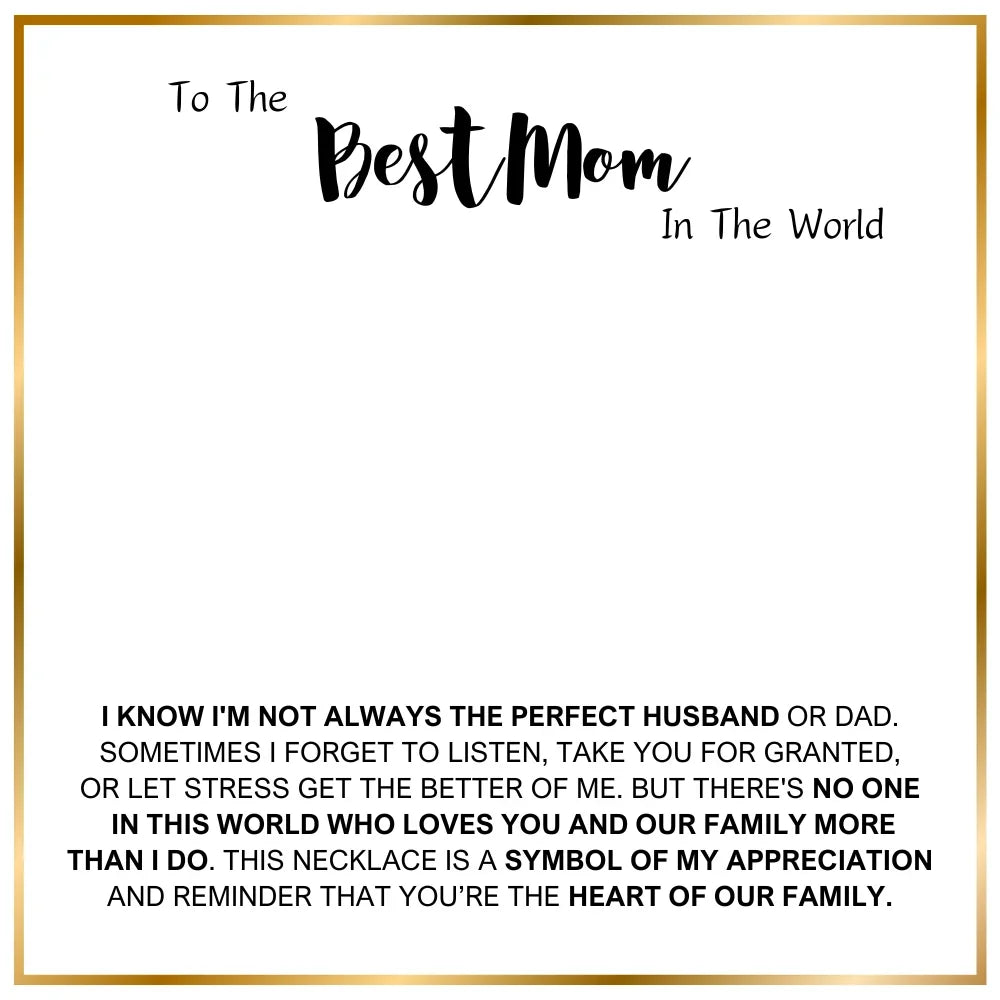 "Best Mom In The World" - Engraved Heart Pendant With Gift Box